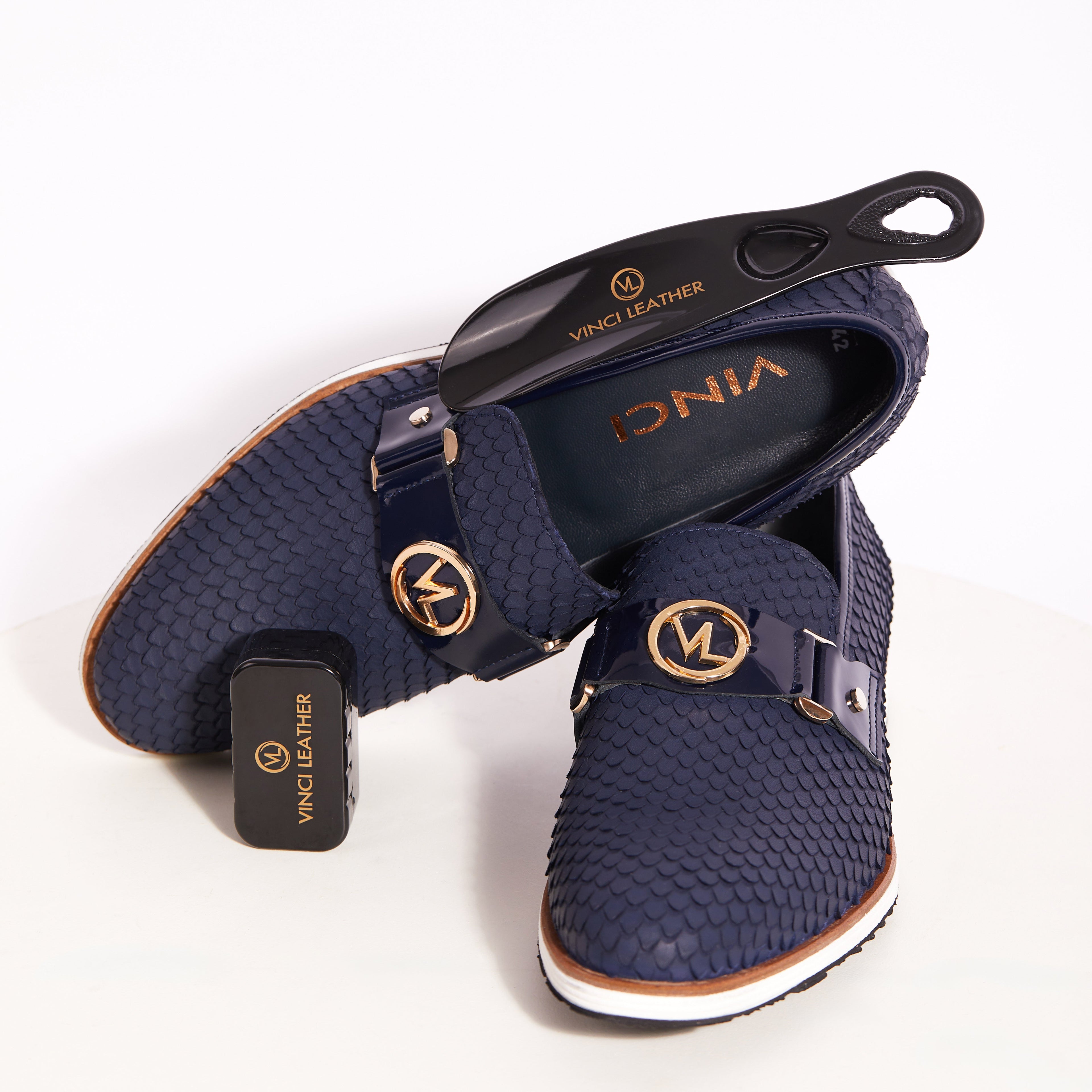 The Legacy Navy Blue Leather Men Casual Loafer Shoe