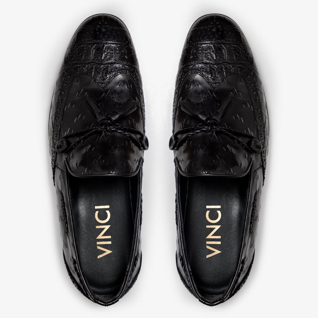 The Istanbul Black Leather Tassel Loafer Men Shoe