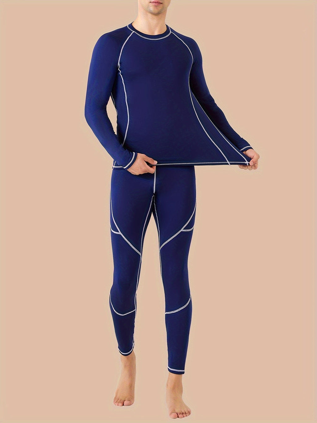 Men's Fleece Thermal Underwear Set Winter Base Layer