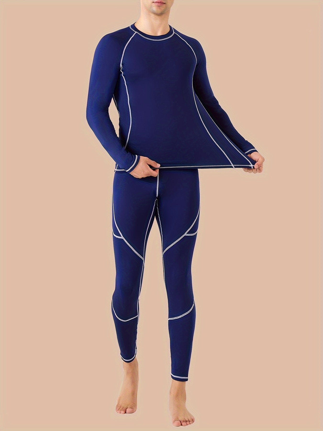 Men's Fleece Thermal Underwear Set Winter Base Layer