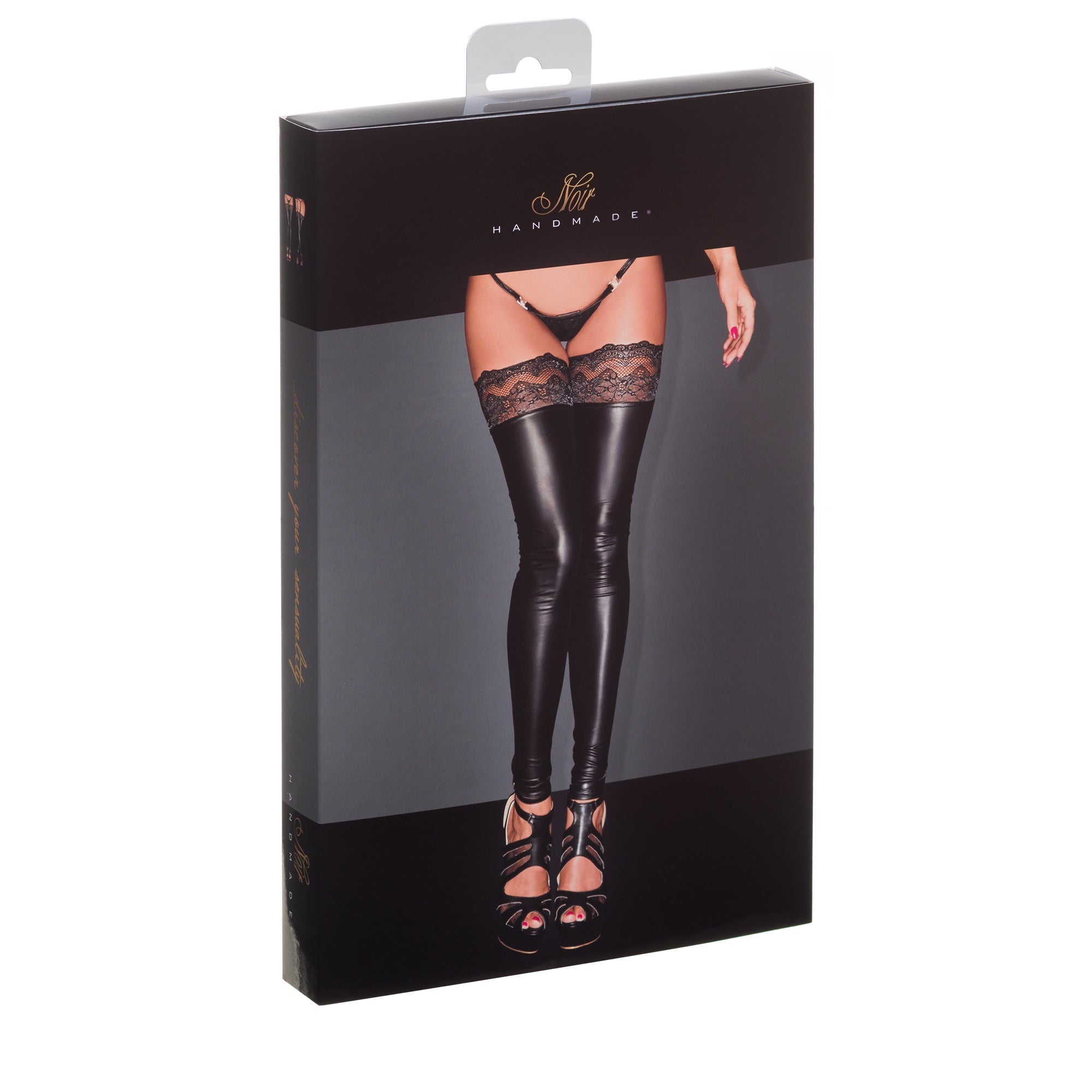 Powerwetlook Stockings Noir Handmade Superstar-4