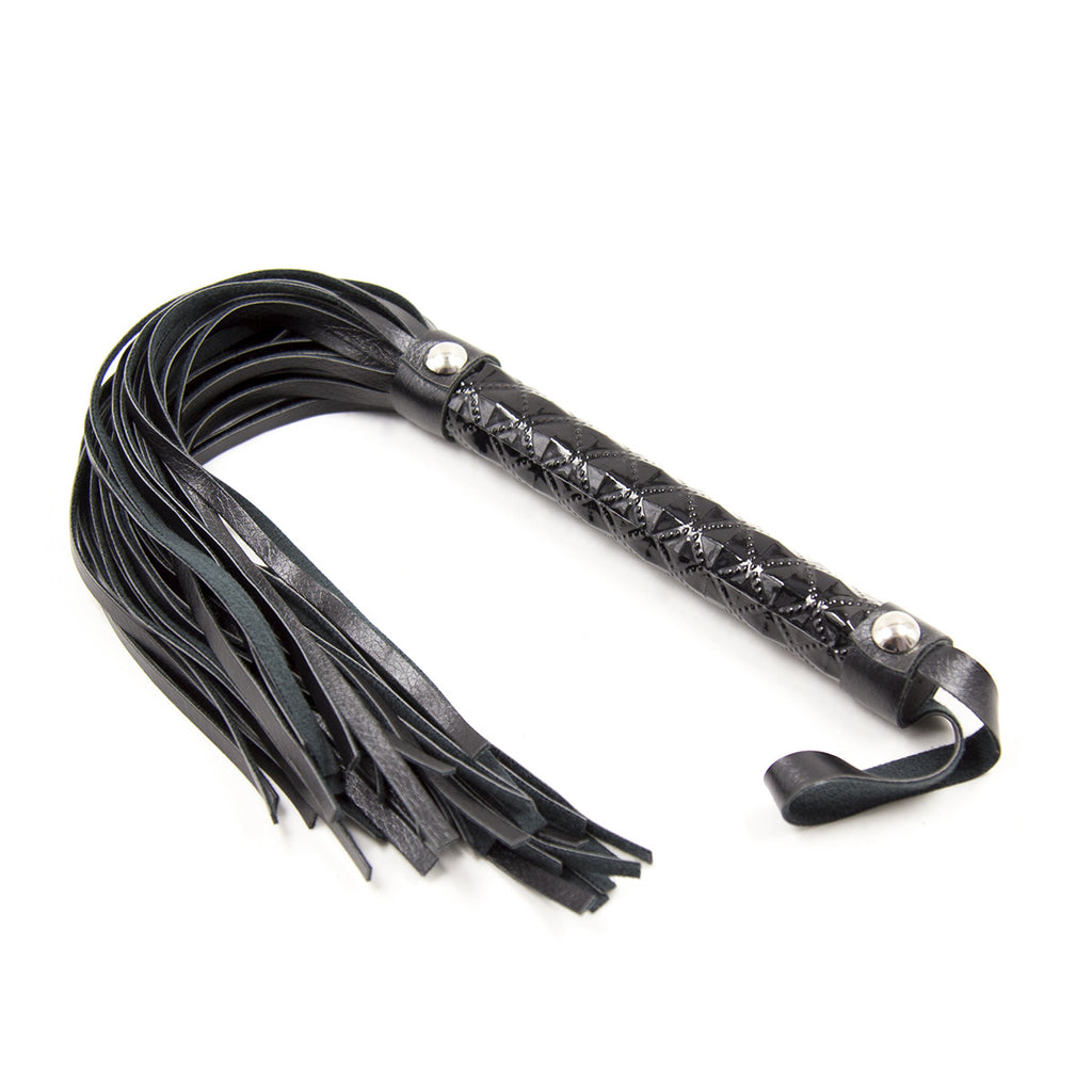 Black Shimmering Red Glitter Flogger Display