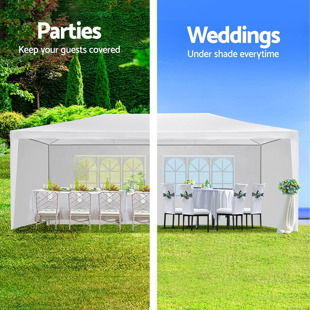 NNEDSZ Gazebo Outdoor Marquee Wedding Gazebos Party Tent Camping White 3x6m