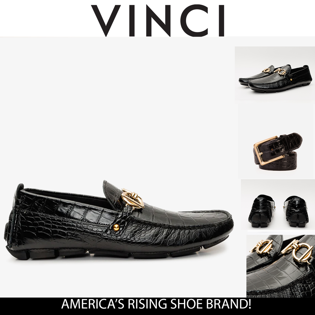 The Pisa Black Leather Bit Drive Loafer Men Shoe