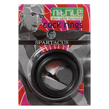 Nitrile Cock Ring Set (Black/3)-0