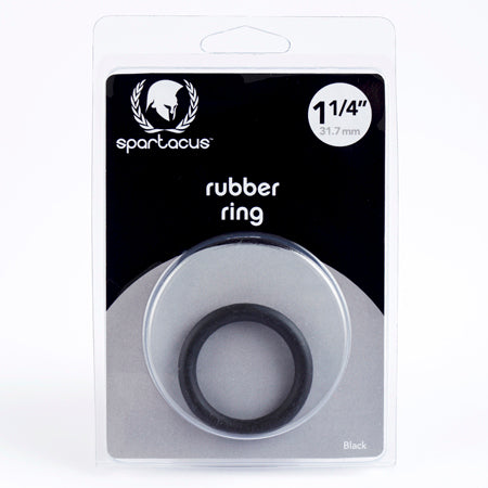 Spartacus Rubber Cock Ring 1.25in. (Black)-0