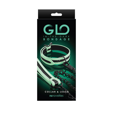 GLO Bondage Collar & Leash Green-0