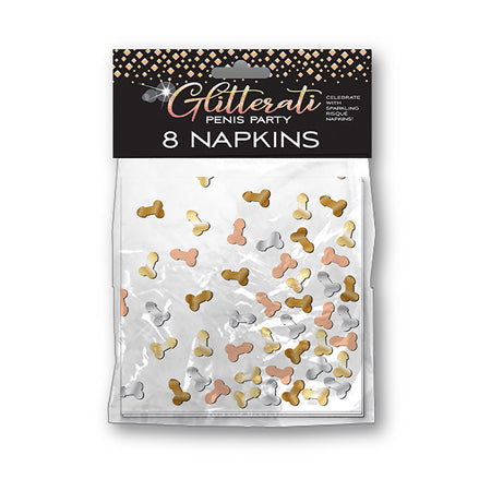 Glitterati Penis Party Paper Napkins 8-Pack-0