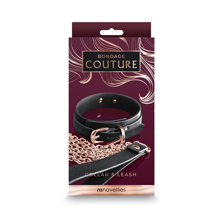 Bondage Couture Collar & Leash Black-0