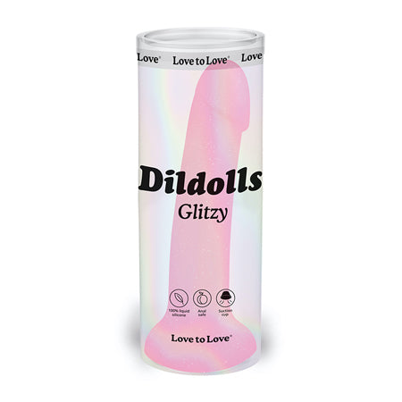 Love to Love Dildolls Glitzy 7 in. Silicone Dildo Pink Glitter-0