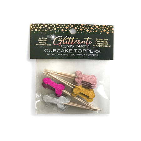 Glitterati Penis Party Cupcake Topper Toothpicks 24-Pack-0