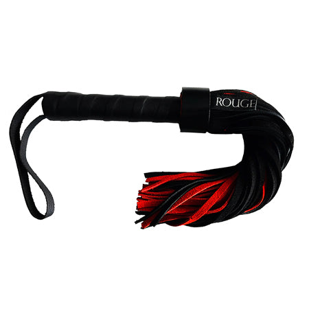 Rouge Short Suede Flogger Leather Handle Black/Red-0