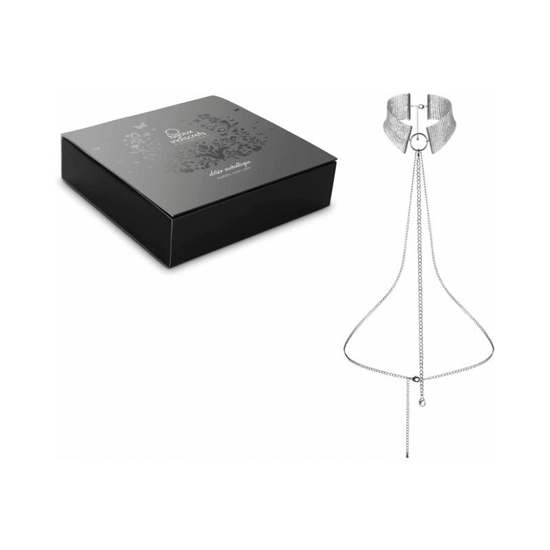 Bijoux Indiscrets Desir Metallique Mesh Collar Silver-0