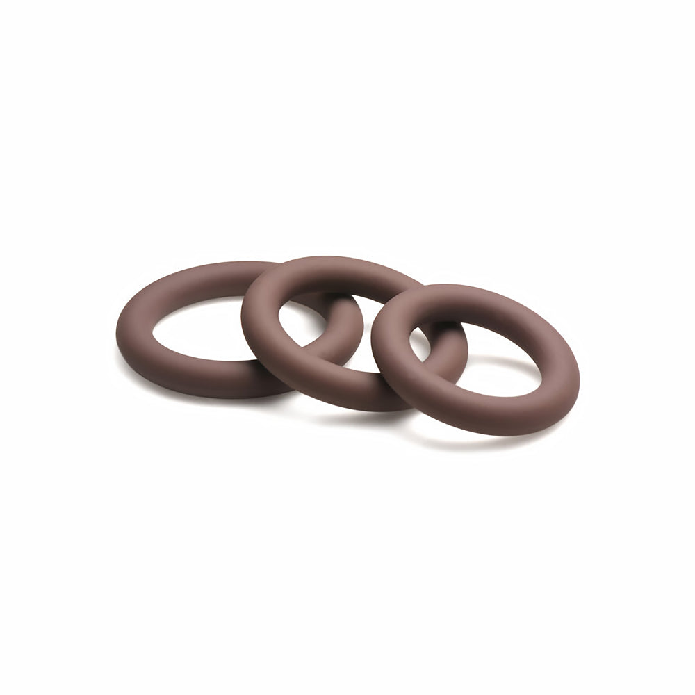Jock Silicone Cock Ring 3-Piece Set Dark-0