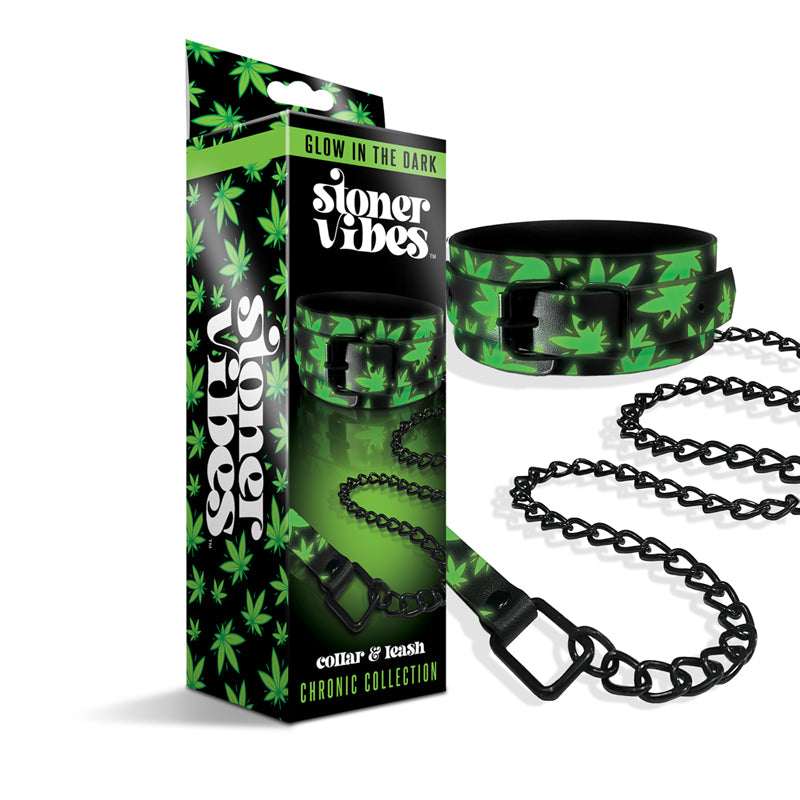 Stoner Vibes Chronic Collection Glow in the Dark Collar and Leash-0