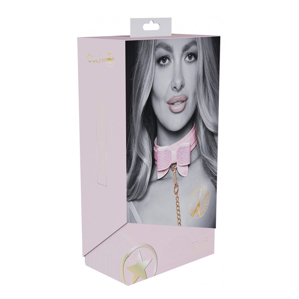 Ouch! International Paris Collection Collar with Leash Pink-0