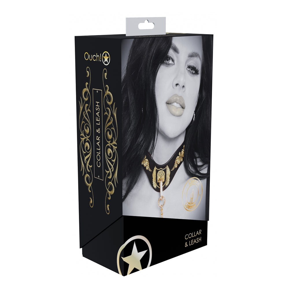 Ouch! International London Collection Collar with Leash-0