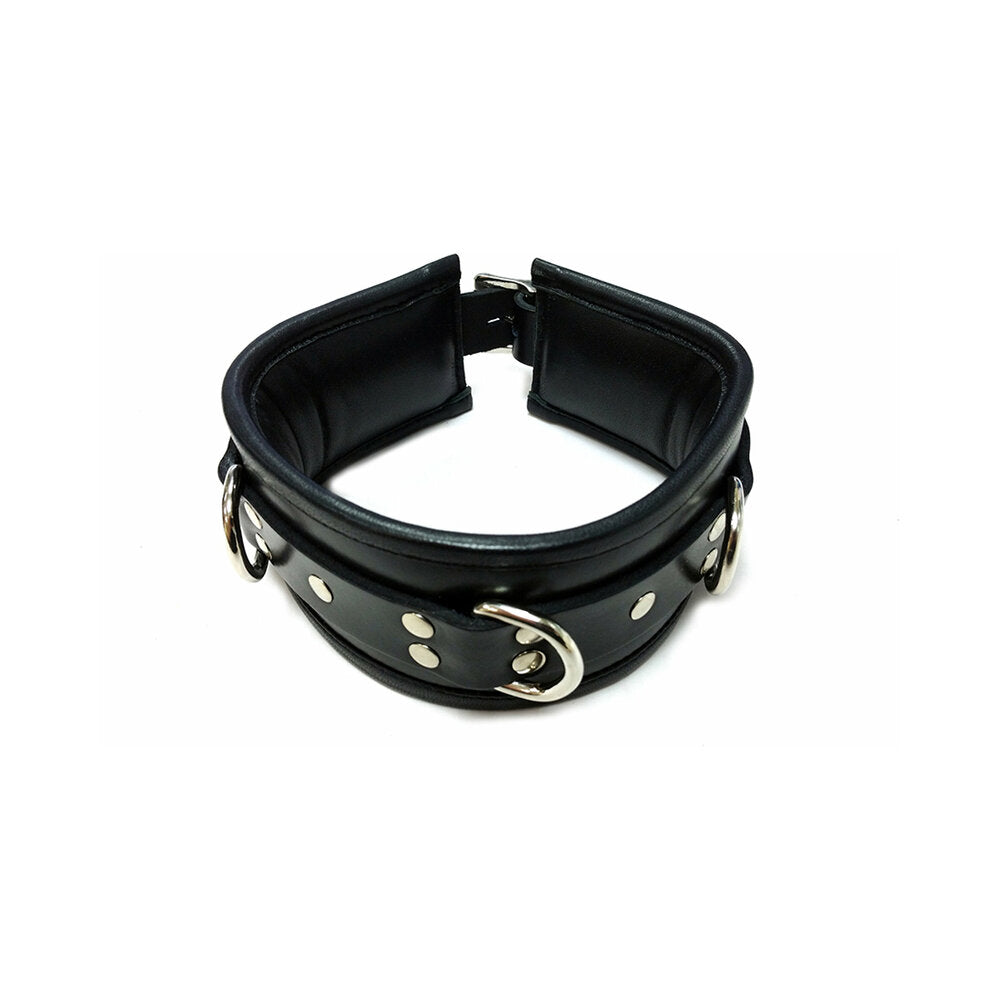 Rouge Leather Padded Collar Black-0