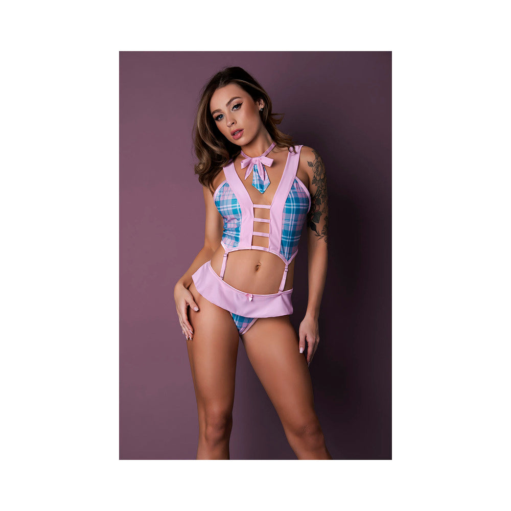 Magic Silk Dress Up Nerdy Nympho Set Costume Pink Queen Size-0