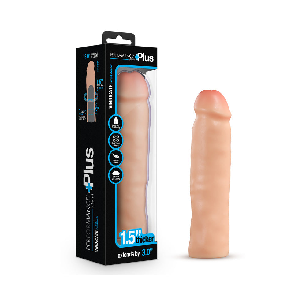 Performance Plus 3 in. Silicone Penis Xtender Beige-0