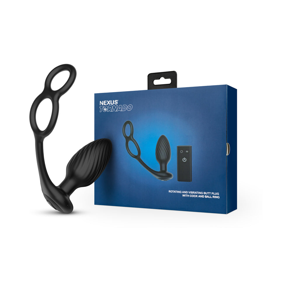 Nexus Tornado Cock and Ball Ring Rotating and Vibrating Butt Plug with Remote Control-0