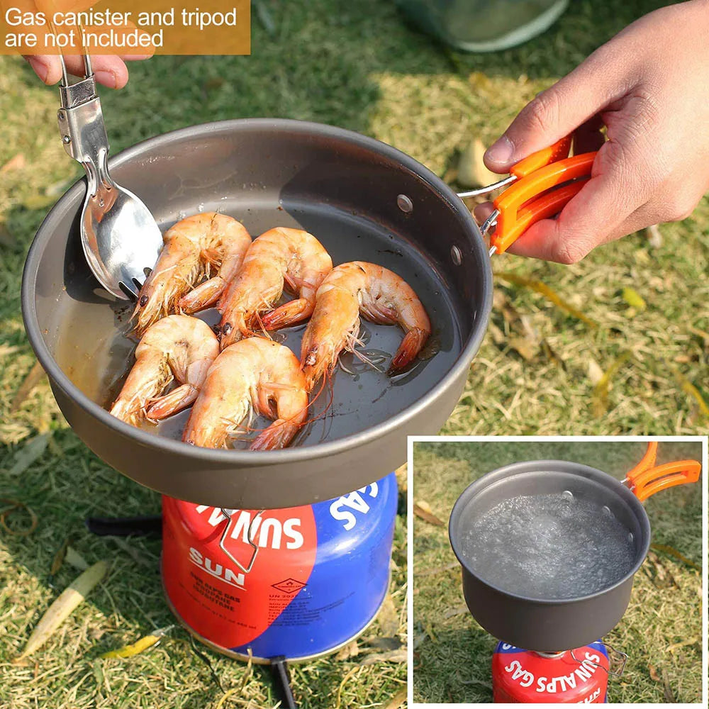 Outdoor Camping Cookware Set Orange