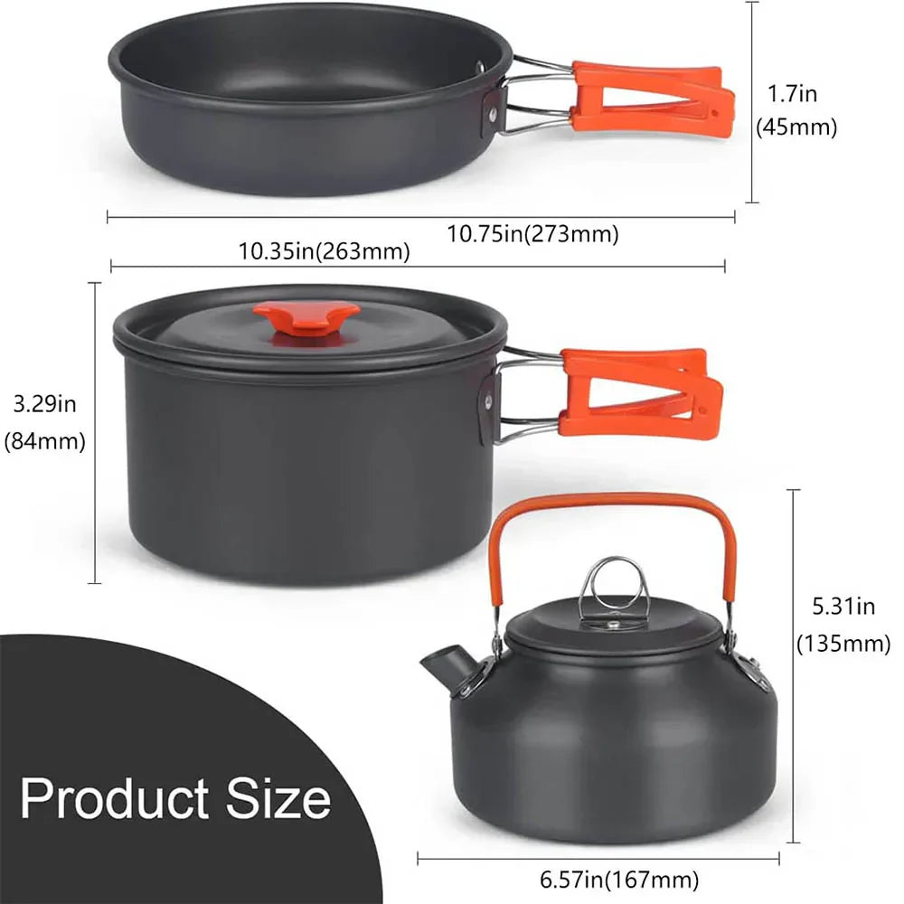 Outdoor Camping Cookware Set Orange