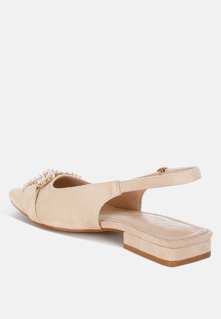 Salova Pearl-Studded Horsebit Flats