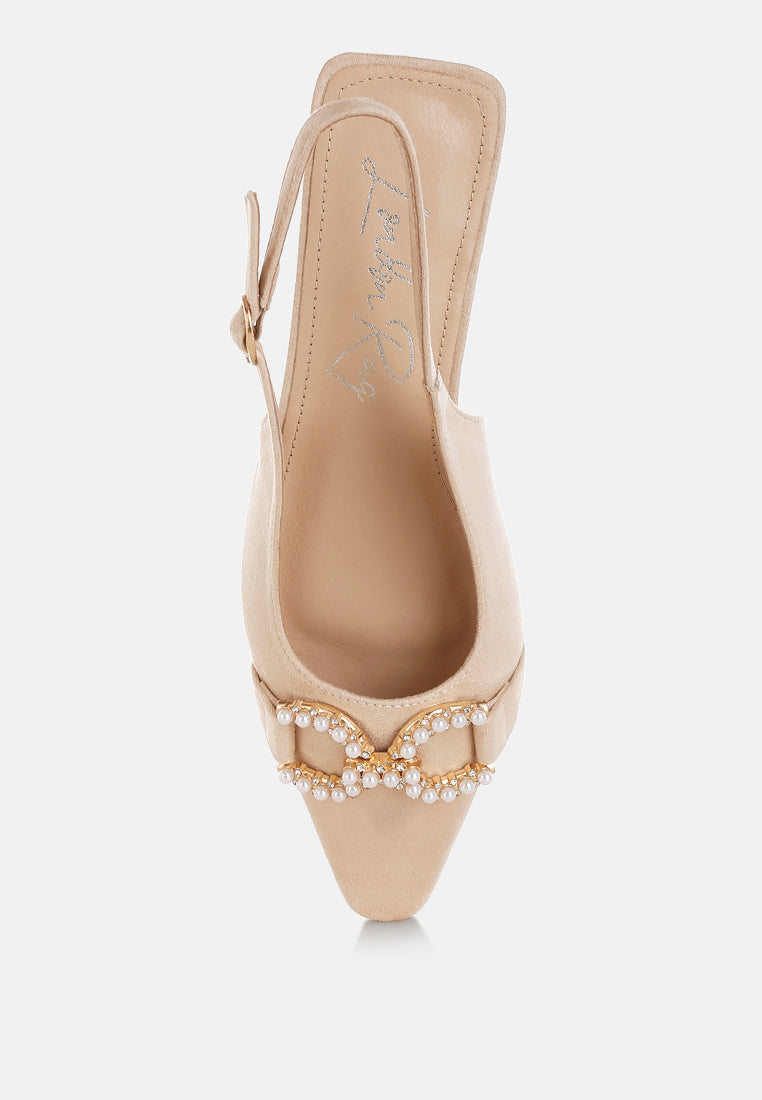 Salova Pearl-Studded Horsebit Flats