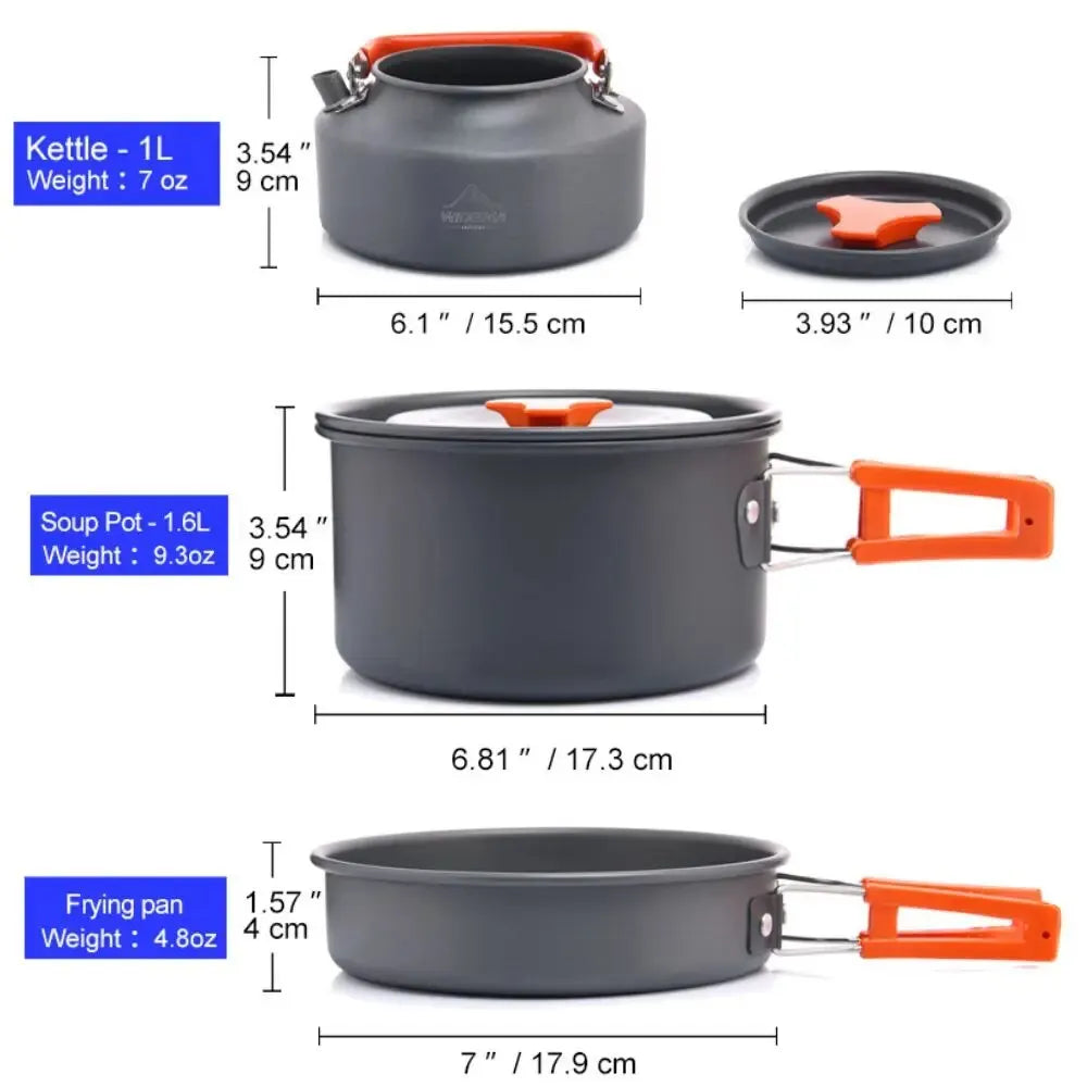 NNEOBA Camping Cookware Tableware Set Black