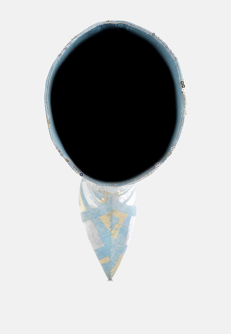 Sharmin Checkered Sequin Knee High Boots