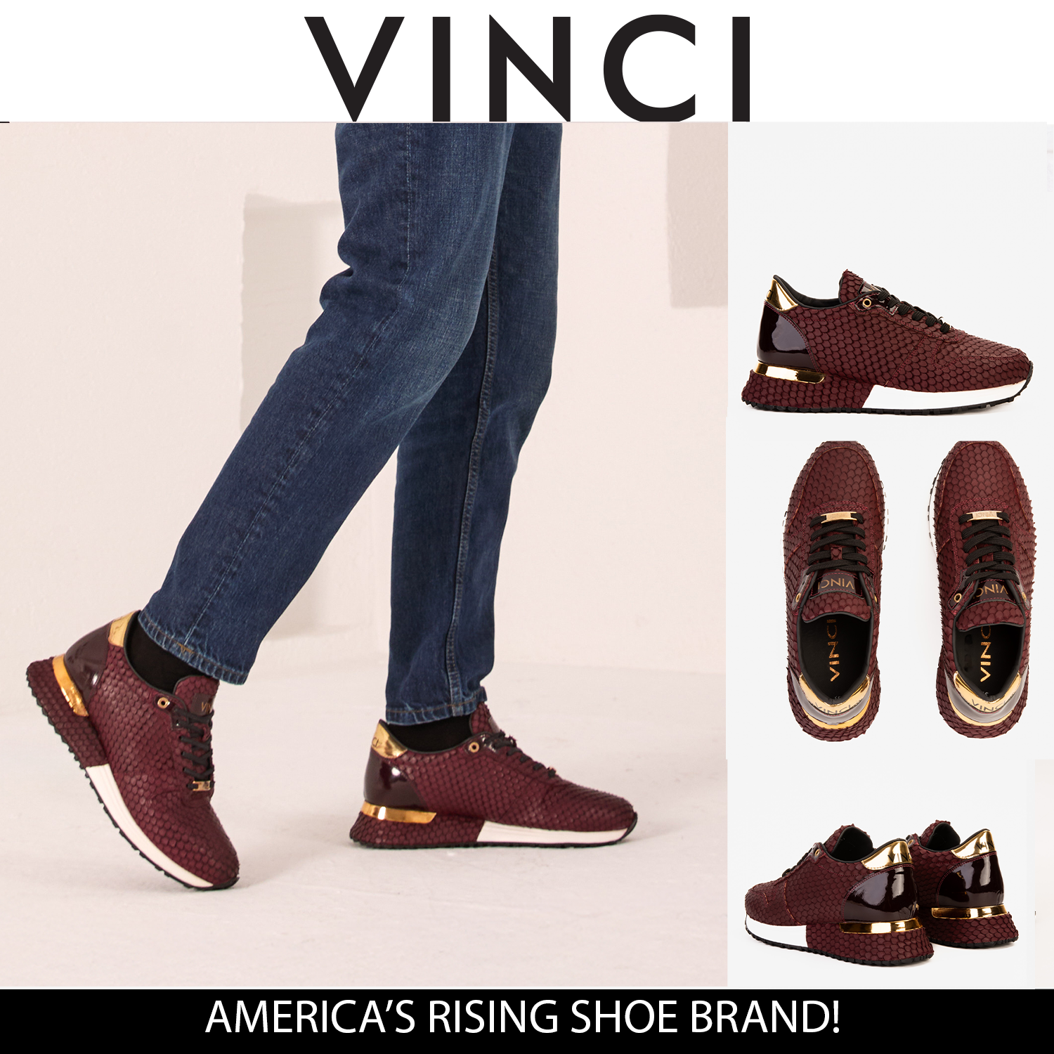 The Majesty Burgundy Leather Men Sneaker