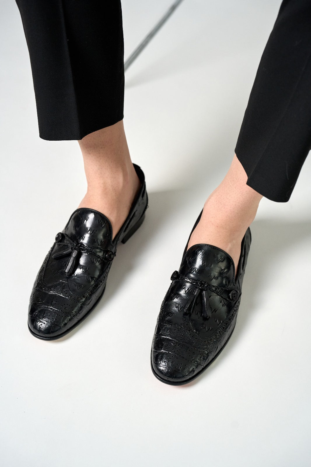 The Istanbul Black Leather Tassel Loafer Men Shoe