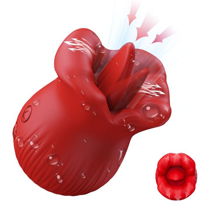 YW Clit Vibrating & Licking Rose Vibrator