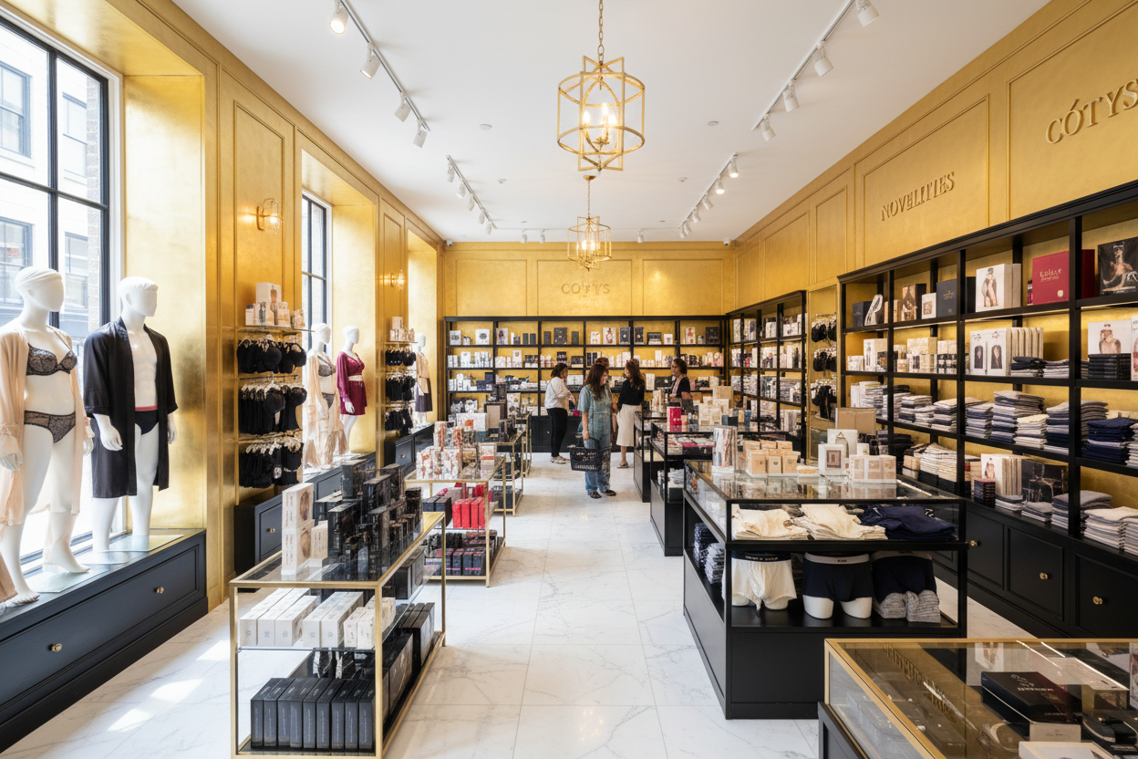 Cotys Novelties - Full luxury retail store with customers shopping