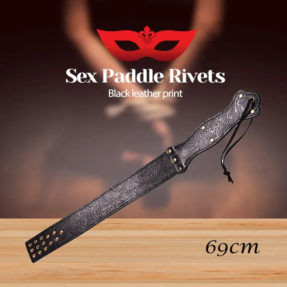 Leather Sex Paddle 22.7In Adult Flogger For Bdsm Play Bondage Cosplay