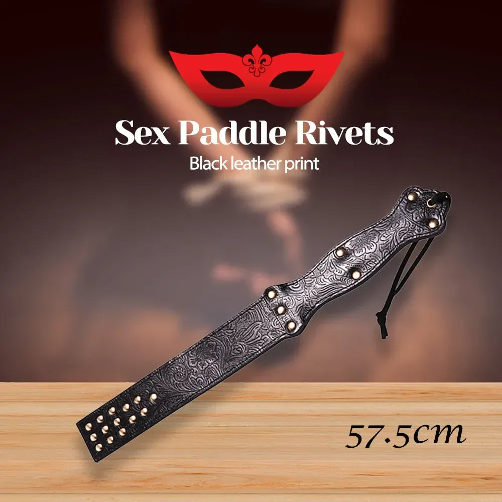 Leather Sex Paddle 22.7In Adult Flogger For Bdsm Play Bondage Cosplay