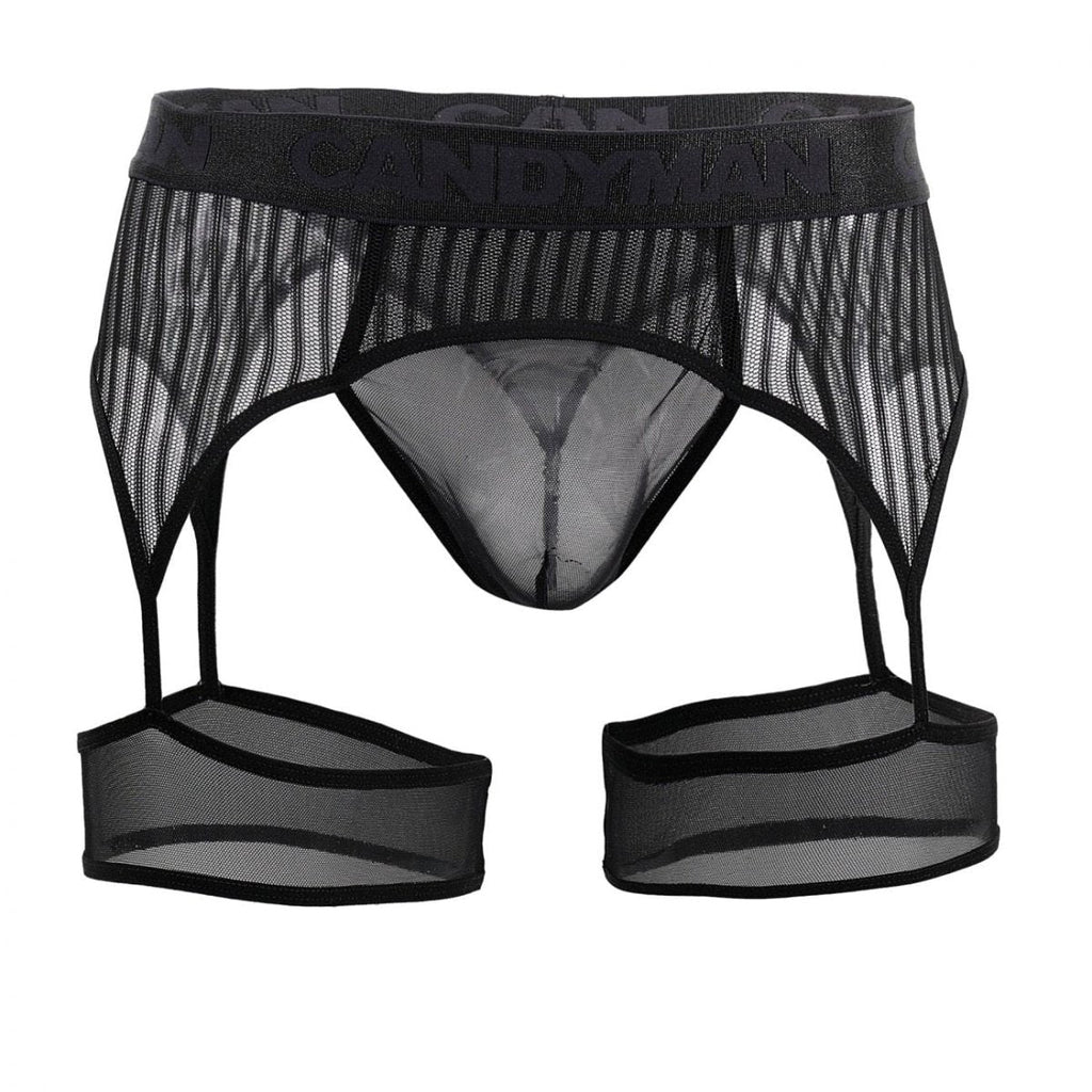 Mens Stripes Gaterbelt Thongs CandyMan 99403