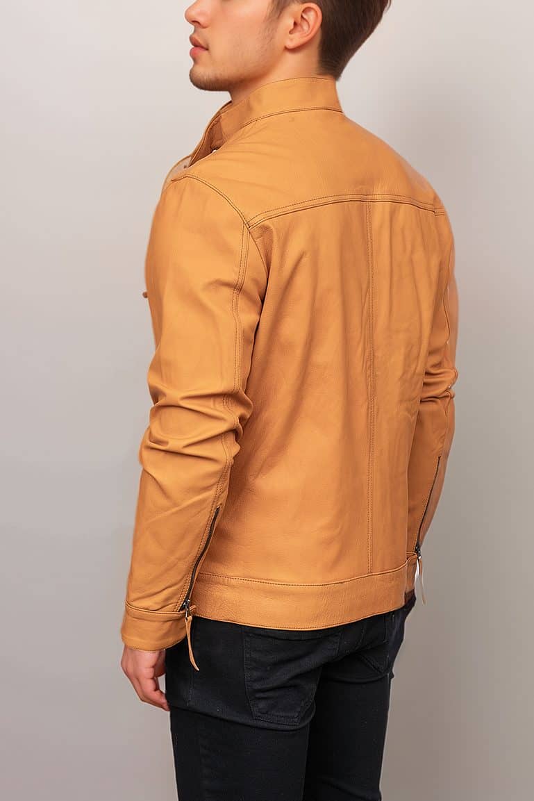 Men’s Stylish Tan Leather Jacket