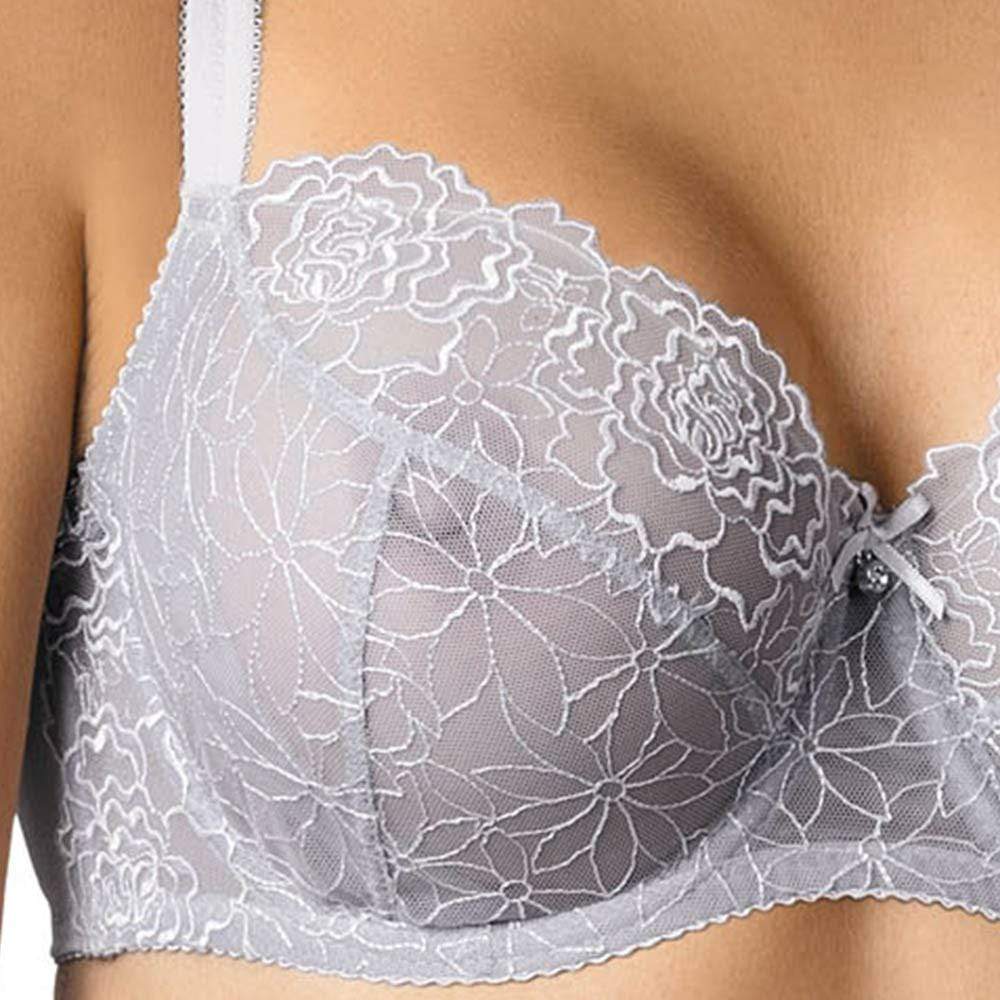 Sheer Mesh Balconette Bra Gorteks Pamela Silver-2